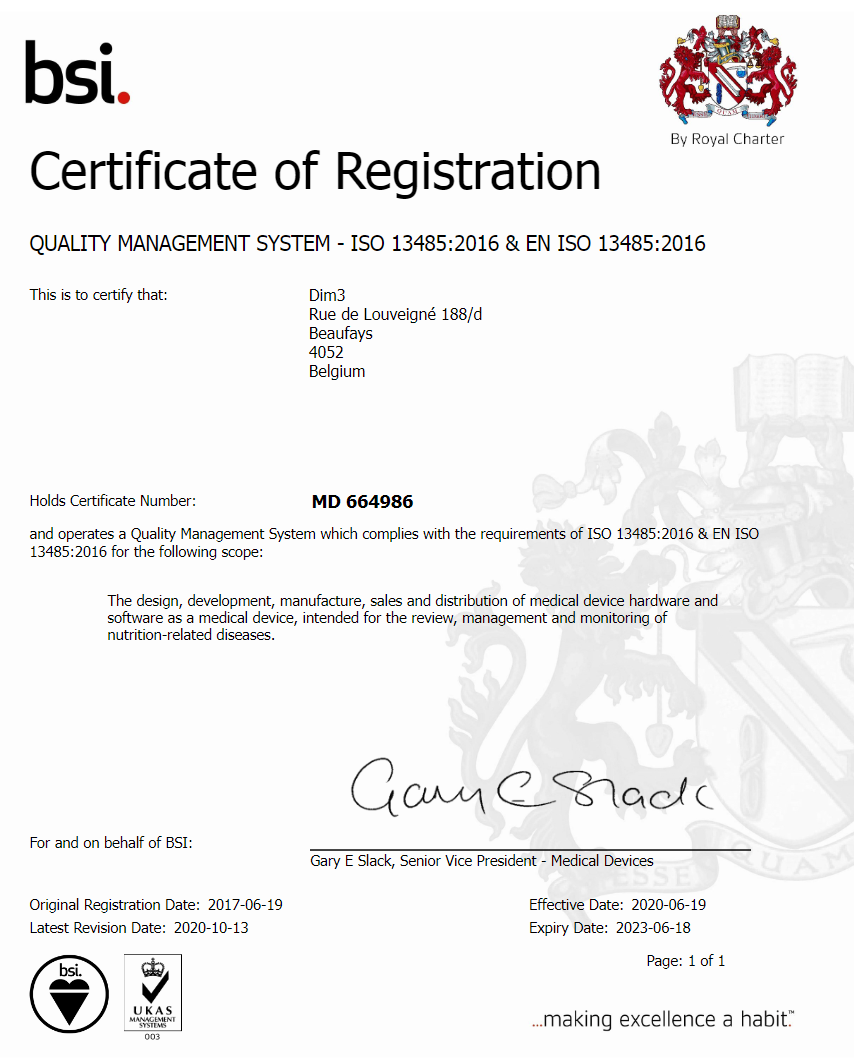 BSI ISO13485 certification